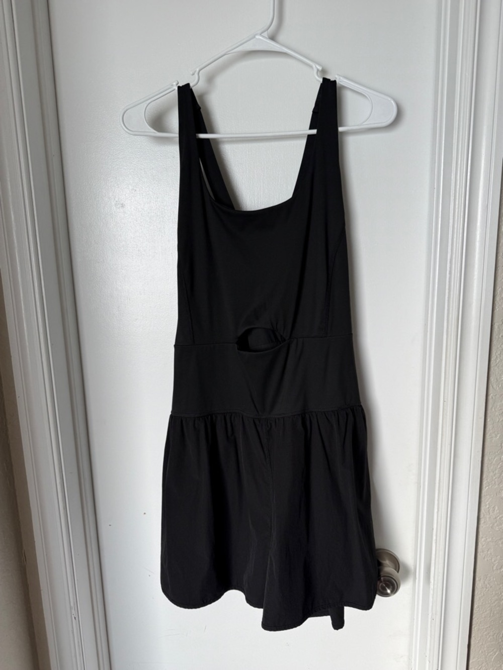 Black athletic shorts with Waist Cutout